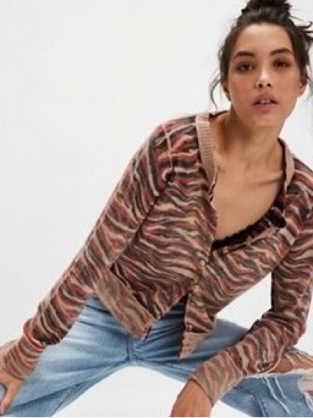 Free People nocturnal patterned cashmere cardigan - Women